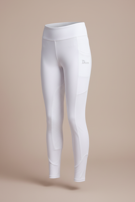 Pantalon Blanc Équestre Enfant Silicone Respirant - Polyester - vue 3