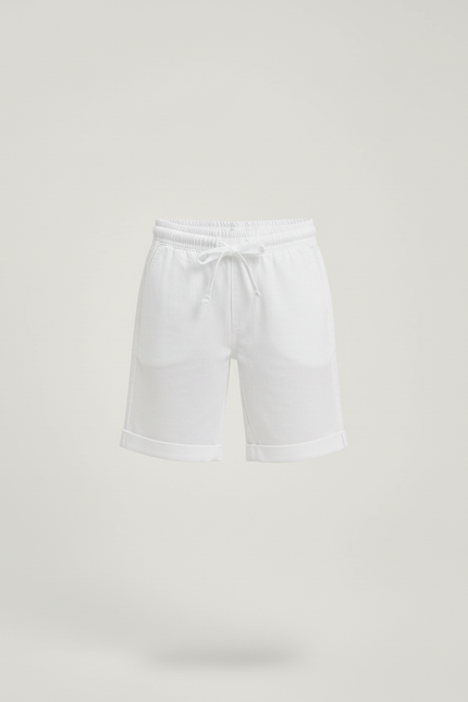 Pantalon Blanc Coton Court Sport Enfant Cordon - vue 3