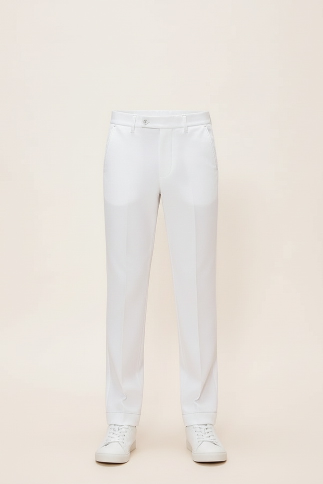 Pantalon Blanc Droit Coton Élégant Garçon Formel - Gabardine - vue 3