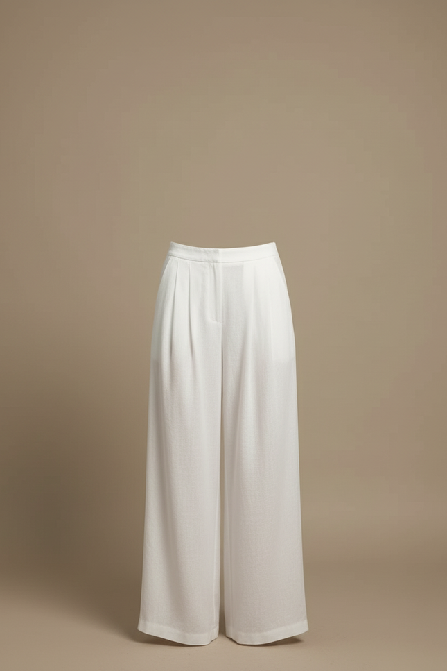 Pantalon Lin Femme Blanc - vue 3