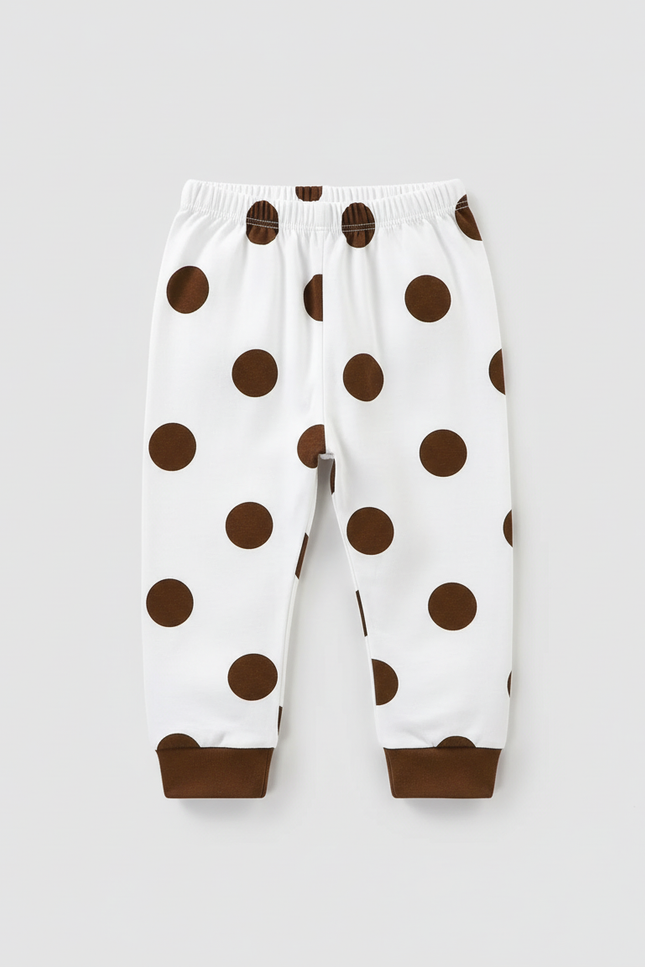 Pantalon Blanc Coton Polka Dots Confortable Enfant - Molleton - vue 2