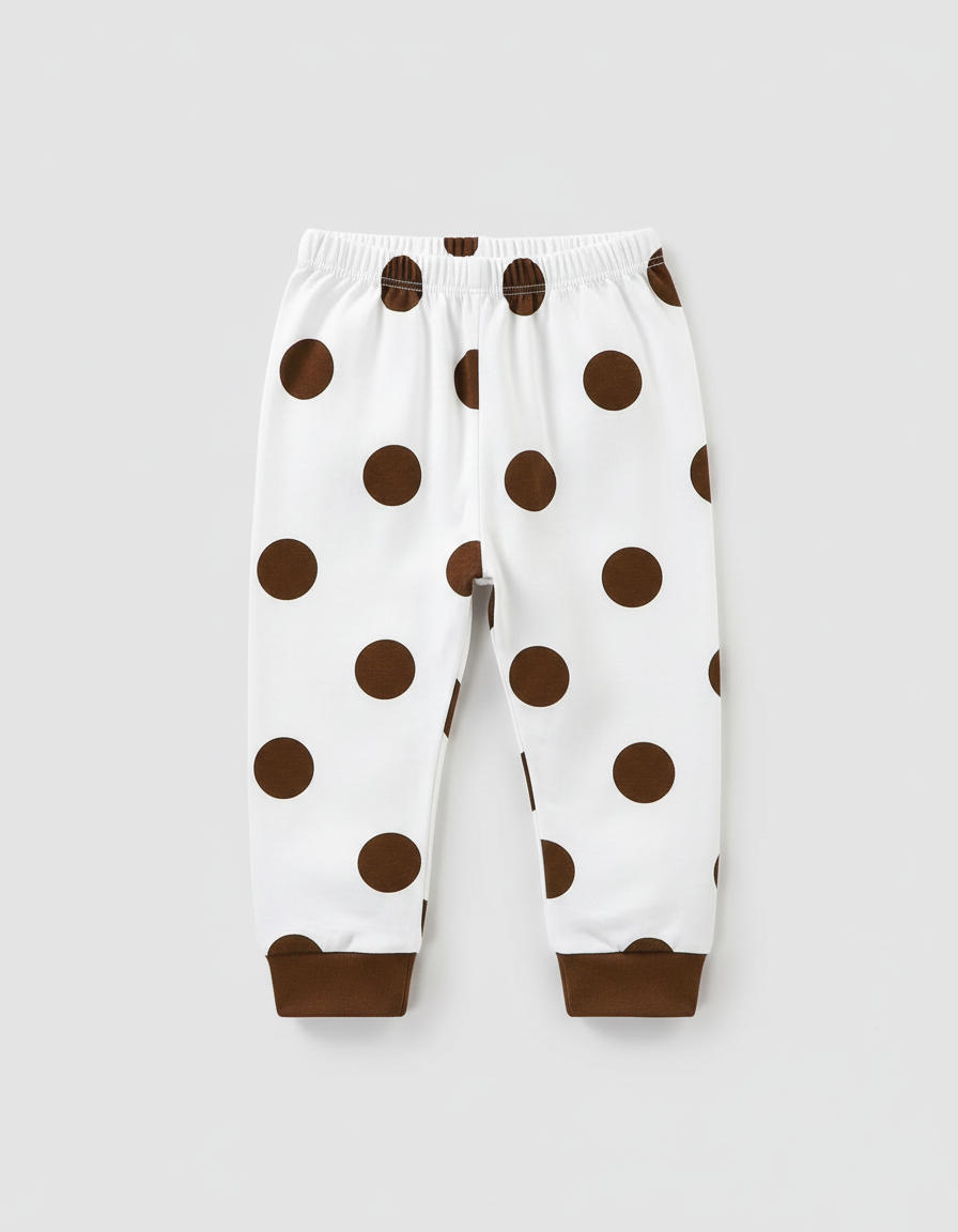 Pantalon Blanc Coton Polka Dots Confortable Enfant - Molleton - vue 2