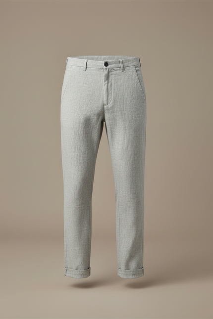 Pantalon Blanc Lin Décontracté Droit Homme Respirant - vue 3