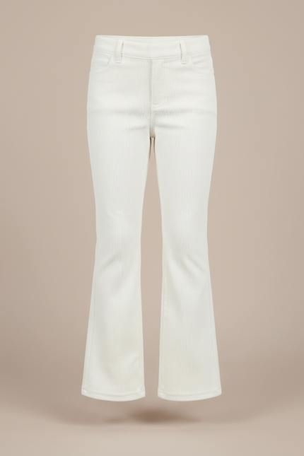 Pantalon Blanc Côtelé Évasé Enfant Décontracté - Cordé - vue 3