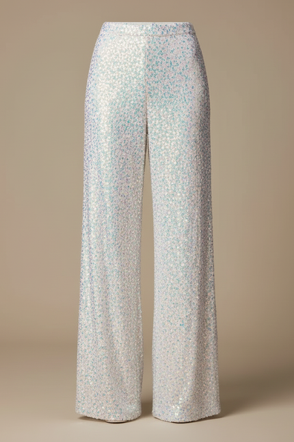 Pantalon Disco Blanc - Polyester - vue 3