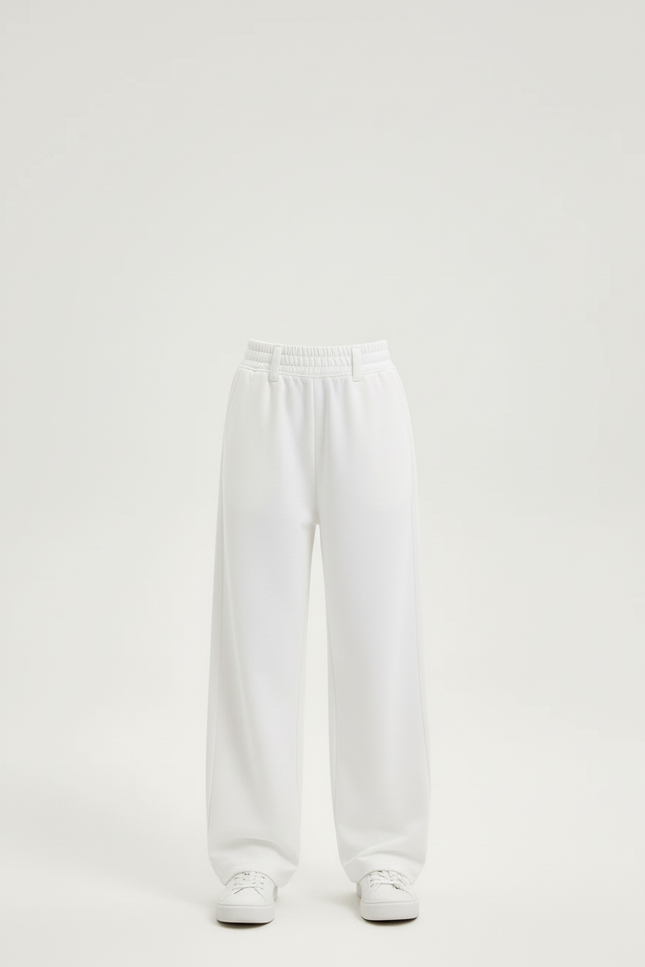 Pantalon Blanc Ample Décontracté Chaîne Fille - Molleton - vue 3