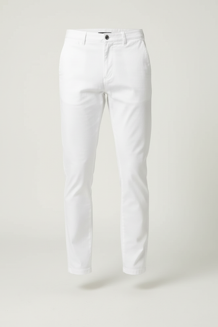 Pantalon Blanc Homme Décontracté Slim Coton - vue 3