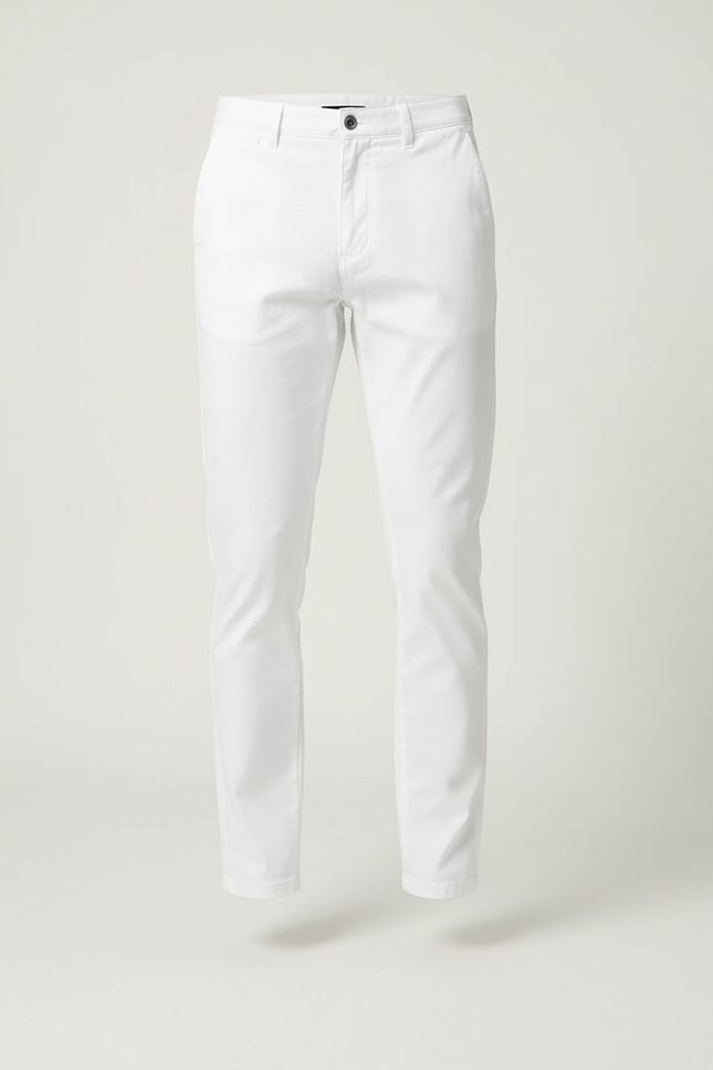 Pantalon Blanc Homme Décontracté Slim Coton - vue 3