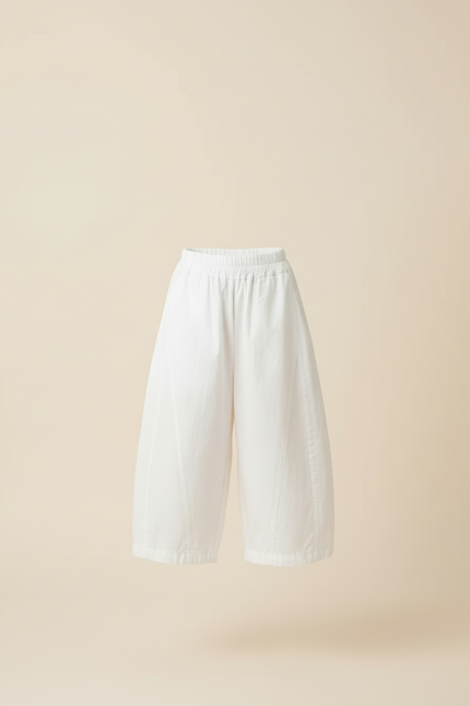 Pantalon Jupe Culotte Blanc - Coton - vue 3