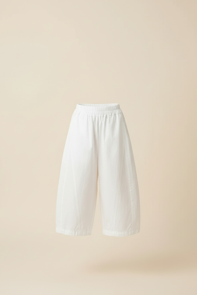 Pantalon Jupe Culotte Blanc - Coton - vue 3
