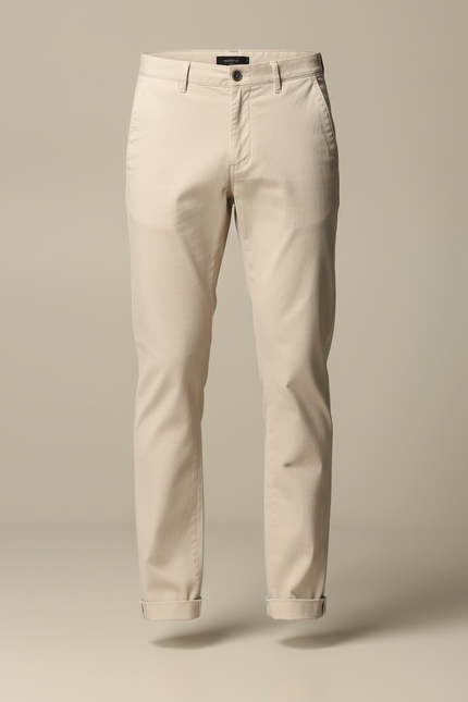 Pantalon Blanc Slim Coton Casual Homme - Beige Gabardine - vue 3