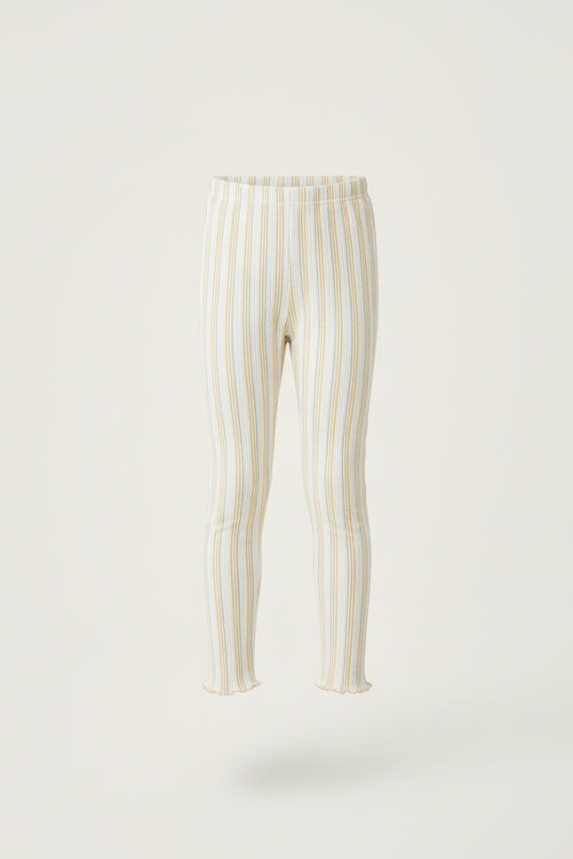 Pantalon Rayé Jaune Et Blanc - Multicolore Maille - vue 3