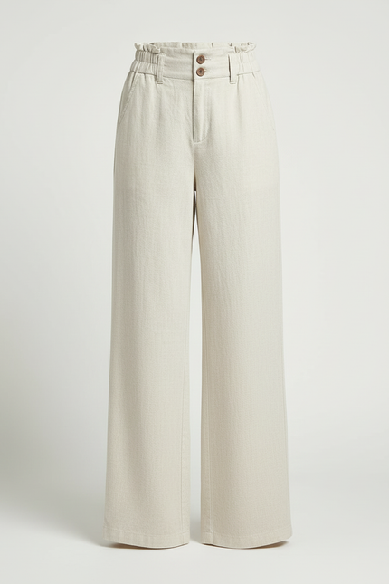 Blanc Cassé Pantalon - Beige Lin - vue 3