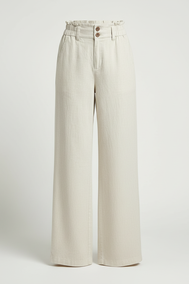 Blanc Cassé Pantalon - Beige Lin - vue 3