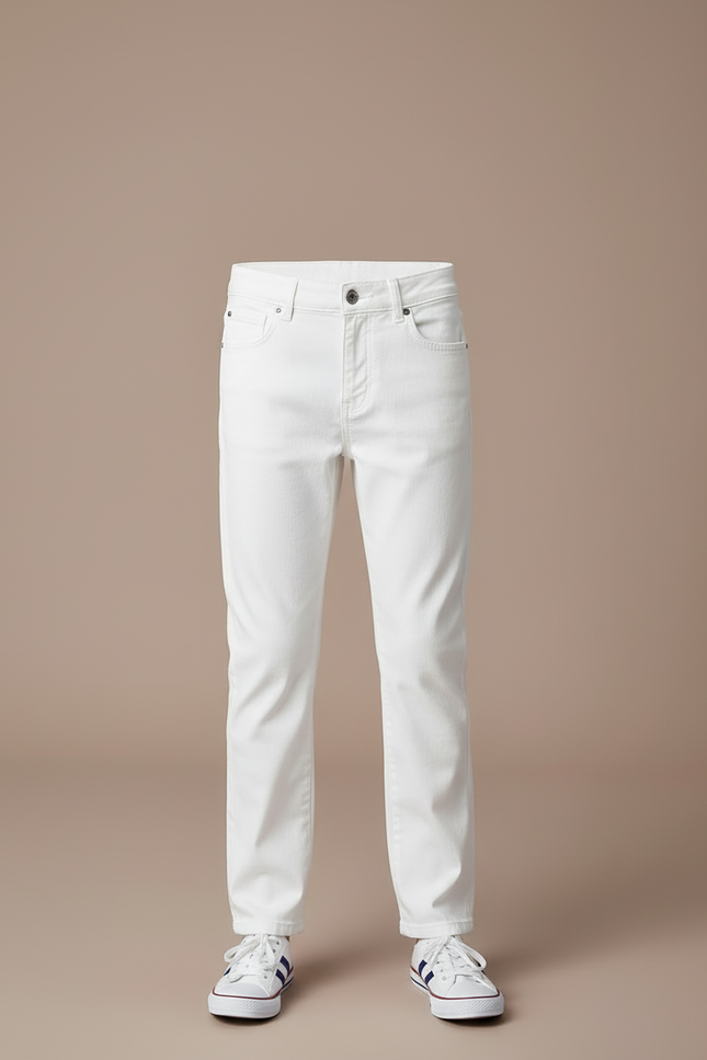 Pantalon Blanc Droit Coton Décontracté Garçon - vue 3