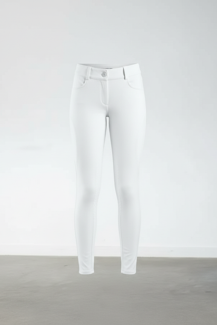 Pantalon Blanc Slim Équestre Silicone Enfant - Polyester - vue 3