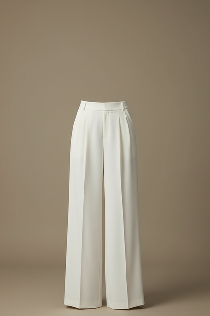 Pantalon Blanc Smoking Femme - Gabardine - vue 3