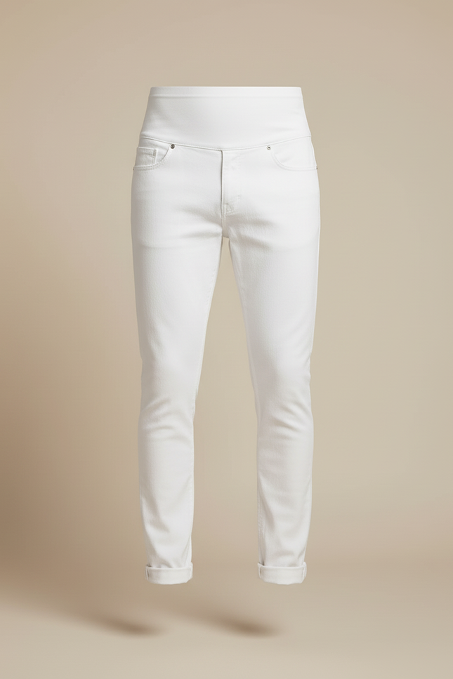 Pantalon Blanc Homme Skinny Taille Haute Confortable - Jean - vue 3