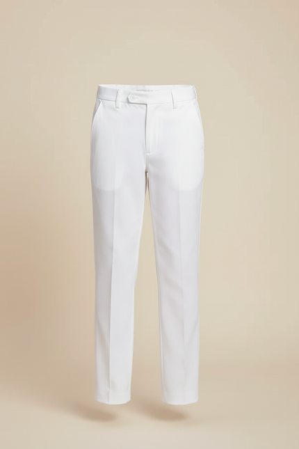 Pantalon Blanc Droit Élégant Garçon Cérémonie Ajusté - Polyester - vue 3