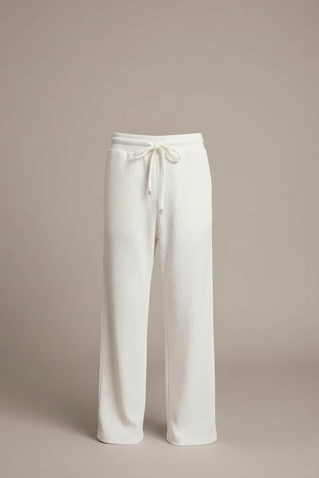 Pantalon Blanc Plissé Ample Confortable Enfant - Maille - vue 3