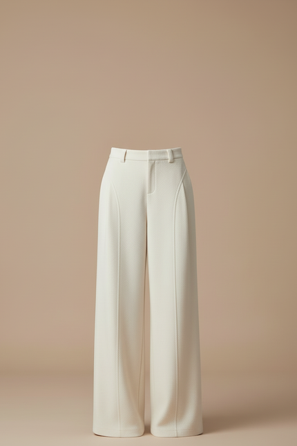 Pantalon A Pince Femme Blanc - Laine - vue 3