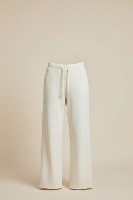 Pantalon Blanc Coton Ample Décontracté Fluide - Molleton - vue 3