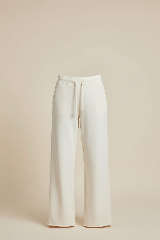 Pantalon Blanc Coton Ample Décontracté Fluide - Molleton - vue 3