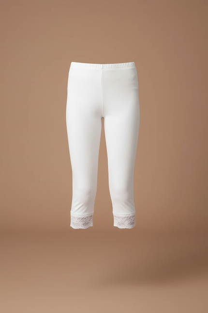 Pantalon Capri Blanc - Maille - vue 3