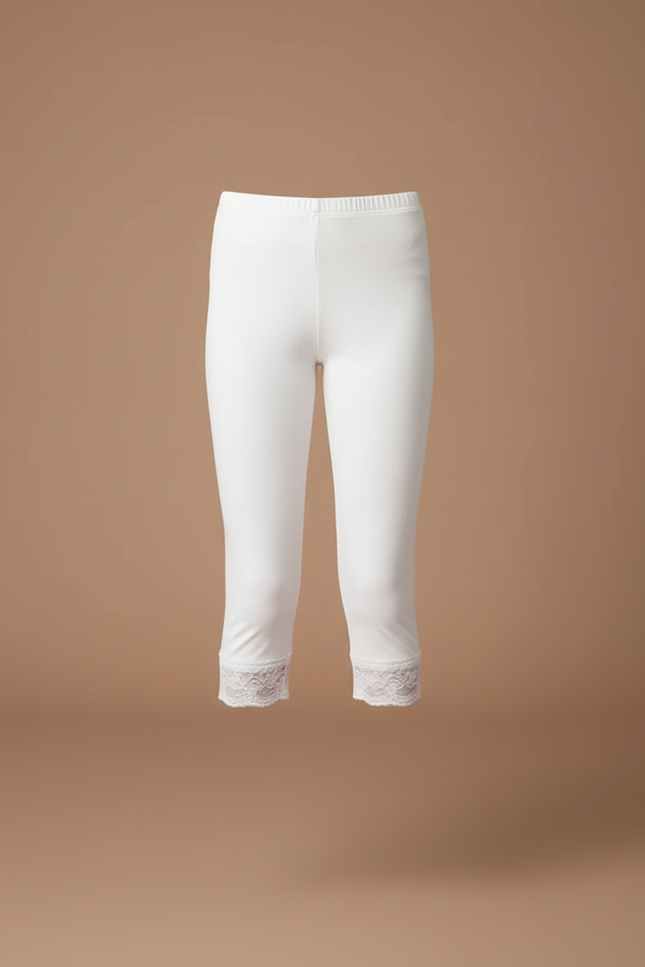 Pantalon Capri Blanc - Maille - vue 3