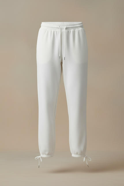 Pantalon Blanc Molleton Femme Taille Haute Jogger - vue 3