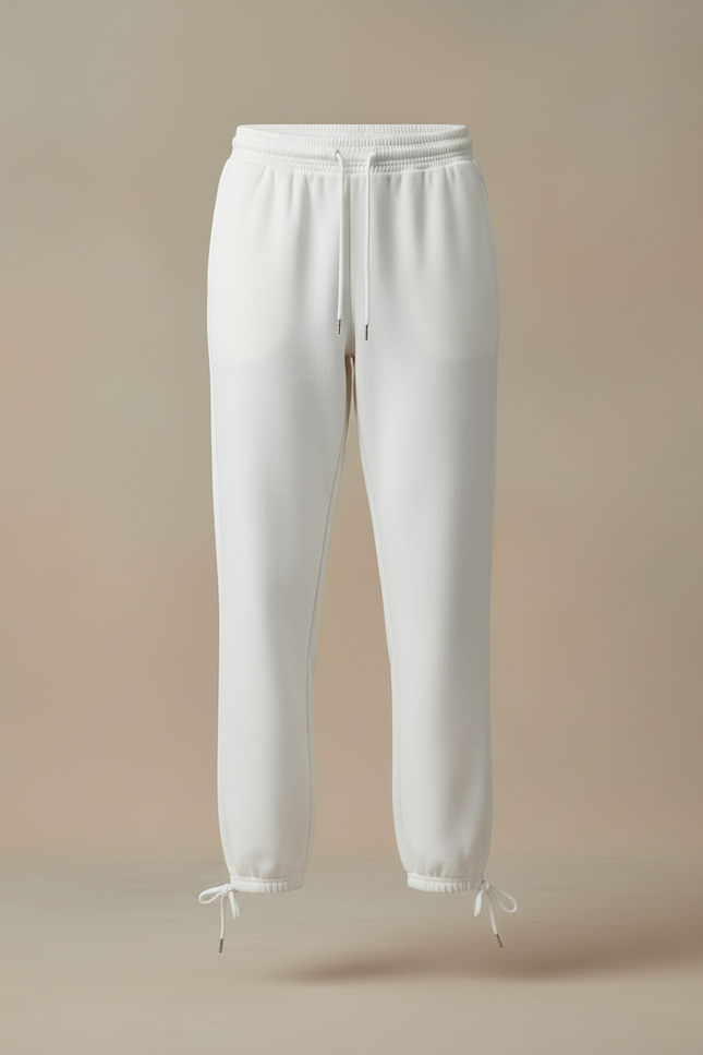Pantalon Blanc Molleton Femme Taille Haute Jogger - vue 3