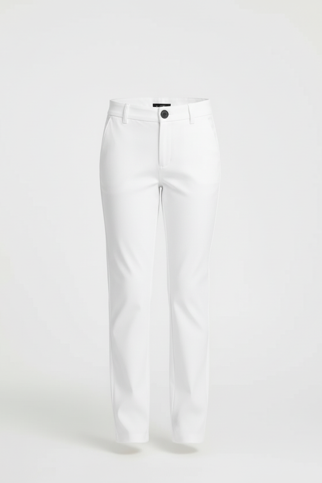 Pantalon Blanc Enfant Droit Classique Simple - Gabardine - vue 3