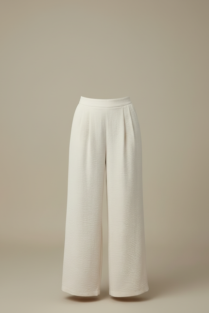 Pantalon Crepon Blanc - Polyester - vue 3