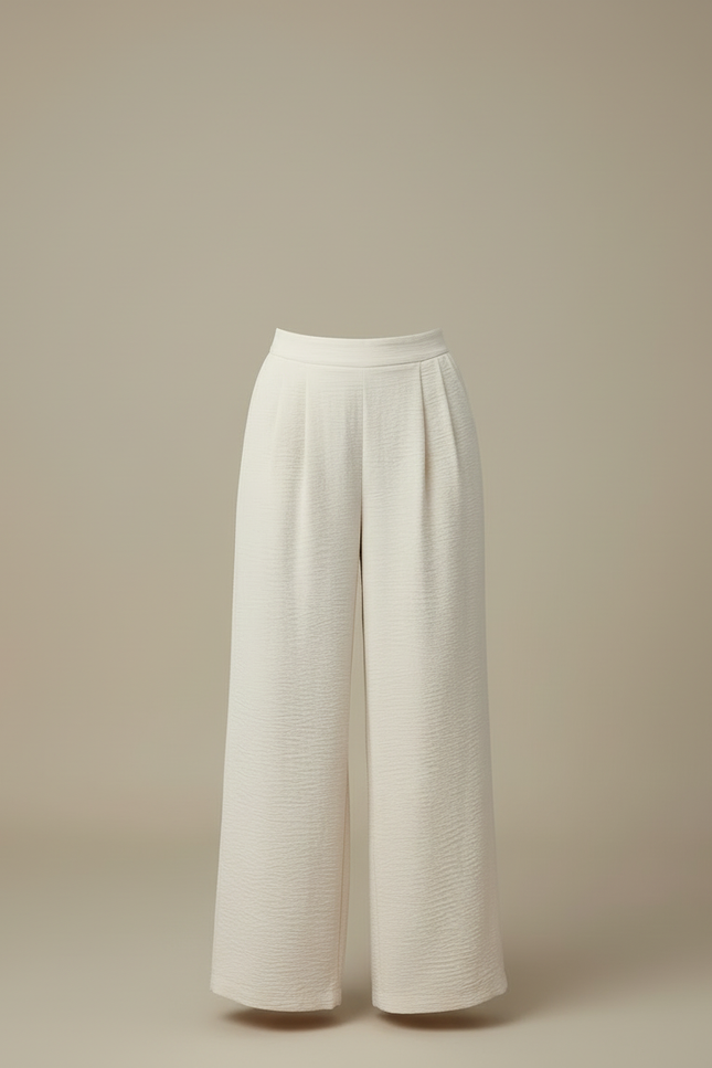 Pantalon Crepon Blanc - Polyester - vue 3