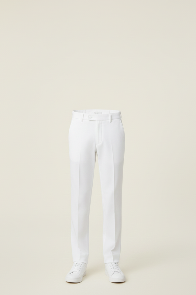 Pantalon Blanc Droit Élégant Garçon Classique - Gabardine - vue 3