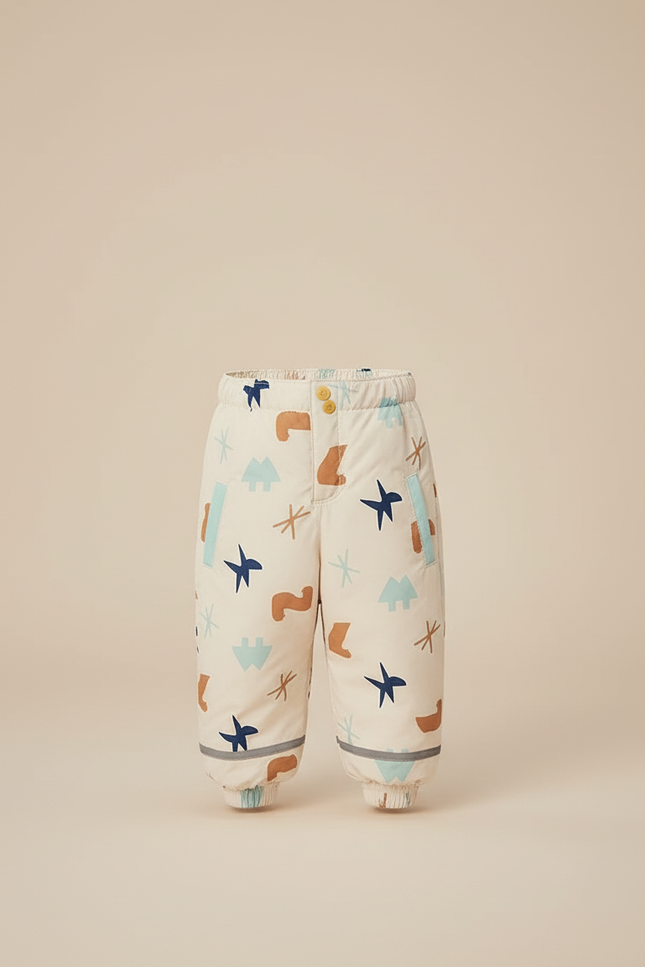 Pantalon Blanc Matelassé Enfant Imprimé Mignon Hiver - Polyester - vue 3