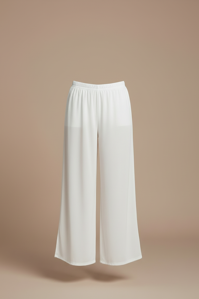 Pantalon Blanc Fluide Ample Décontracté Enfant - Viscose - vue 3
