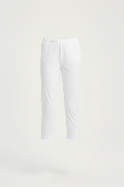Pantalon Blanc Fille Capris Coton Confortable - vue 3