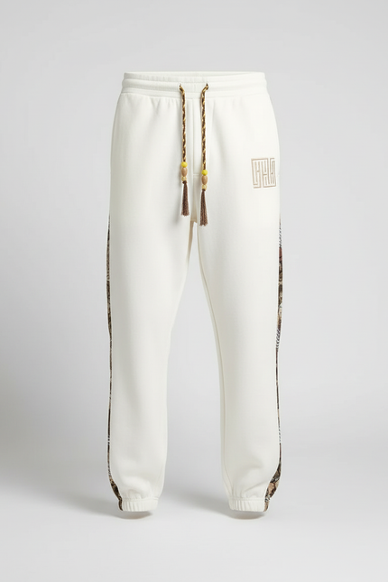 Pantalon Blanc Ample Décontracté Motif Ethnique - Molleton - vue 3