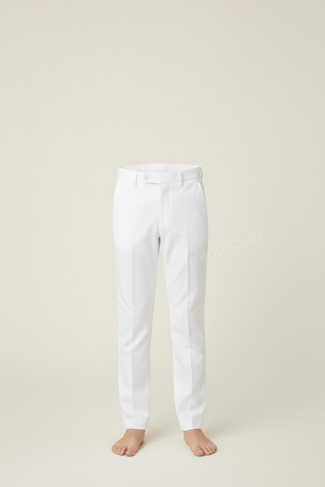 Pantalon Chino Slim Blanc - Gabardine - vue 3