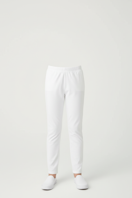 Pantalon Blanc Droit Décontracté Uni Enfant - Coton - vue 3