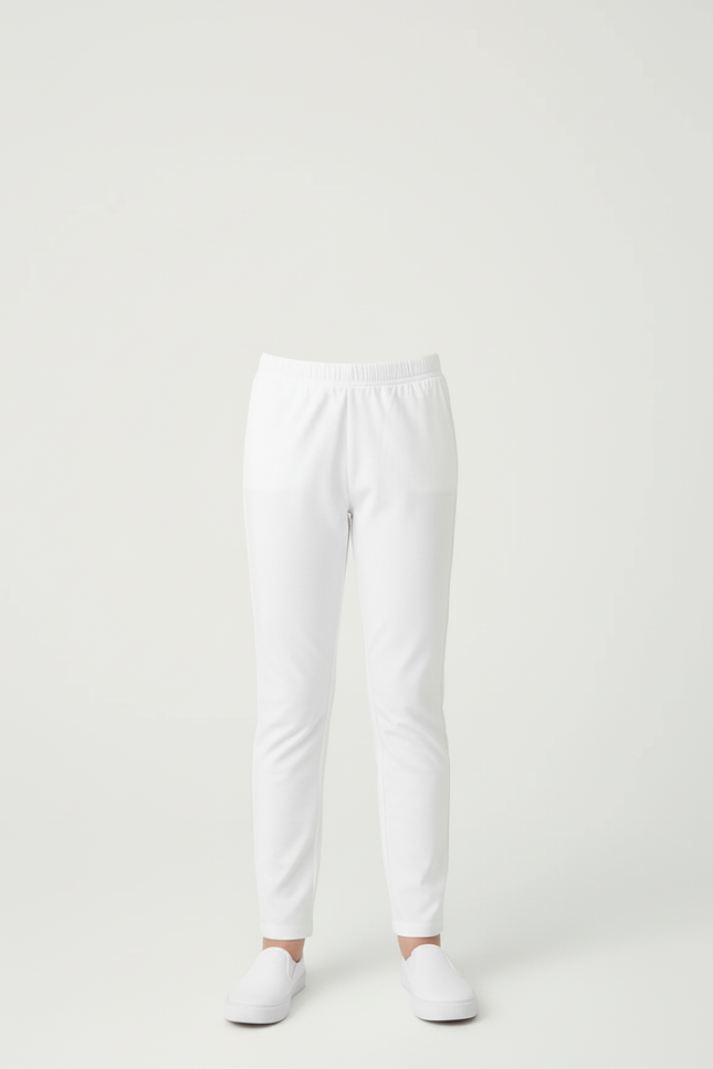 Pantalon Blanc Droit Décontracté Uni Enfant - Coton - vue 3