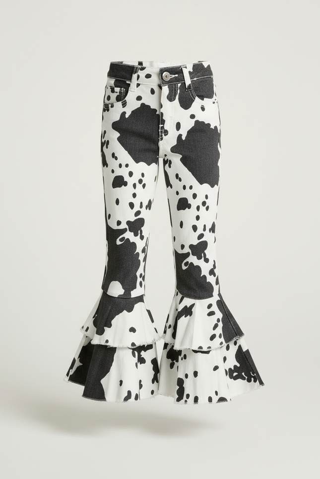 Pantalon Imprimé Noir Et Blanc - Jean - vue 3