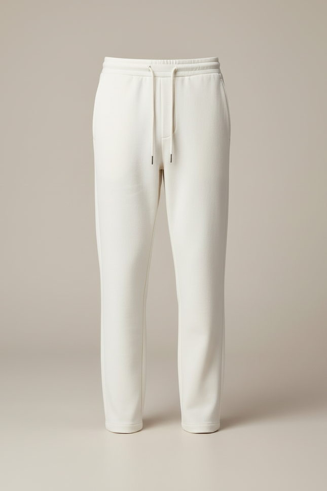 Pantalon Blanc Cordon Molletonné Confortable Décontracté Homme - vue 3