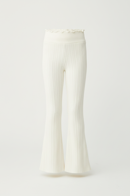Pantalon Pattes D'éléphant Blanc - Maille - vue 3