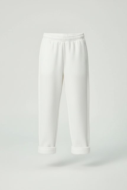 Pantalon Blanc Molletonné Élastique Confortable Fille Hiver - vue 3