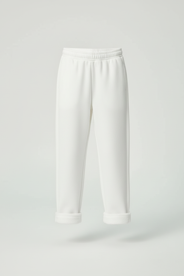 Pantalon Blanc Molletonné Élastique Confortable Fille Hiver - vue 3