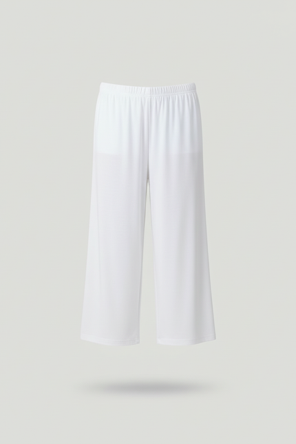 Pantalon Blanc Ample Court Décontracté Fille - Polyester - vue 3