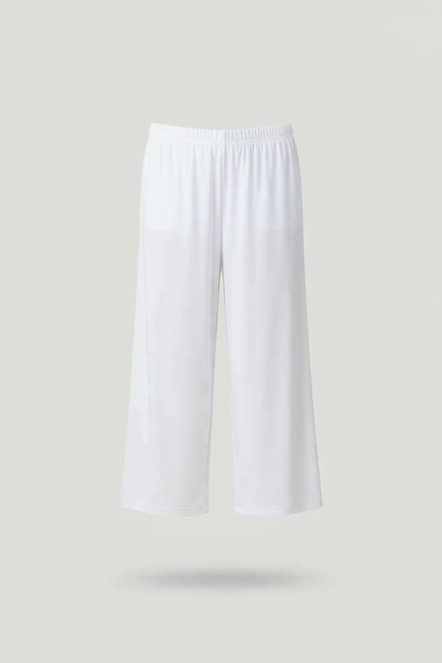 Pantalon Blanc Ample Court Décontracté Fille - Polyester - vue 3