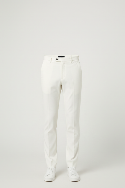 Pantalon Blanc Homme Droit Élégant Business Décontracté - Polyester - vue 3